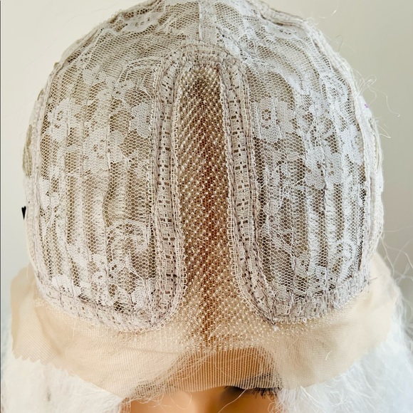 Long White Lace Front Synthetic Wig for Events or Cosplay - Picture 6 of 13